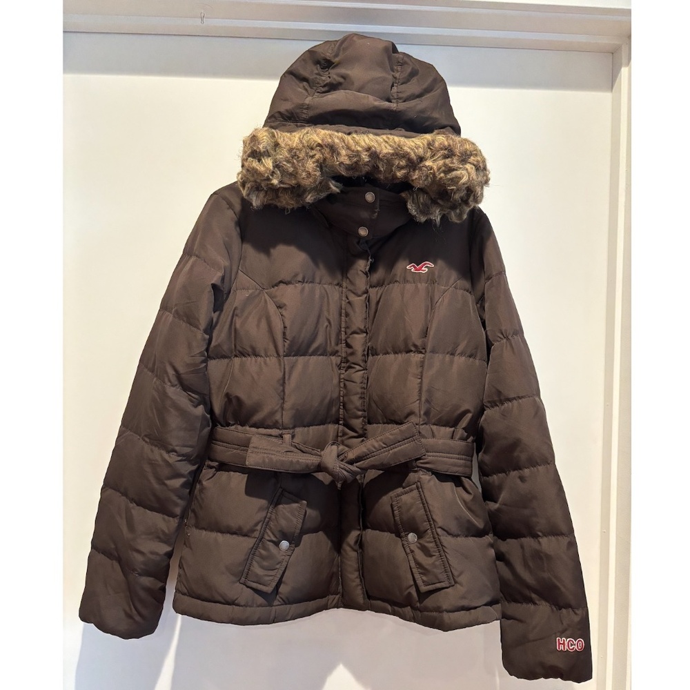 Hollister Brown Puffer Down Jacket